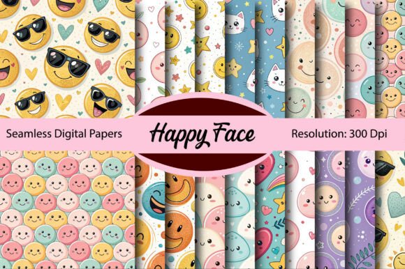 Download Happy Face Seamless Digital Paper - Digital Collection