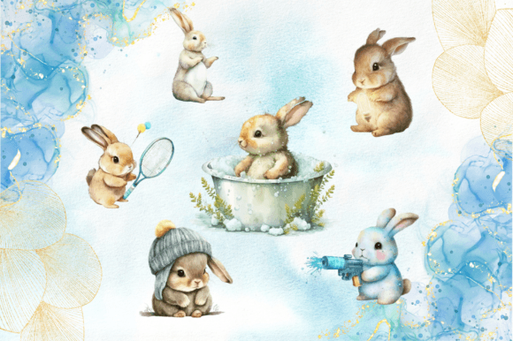 Download Watercolor Baby Rabbit Digital Art - Digital Collection