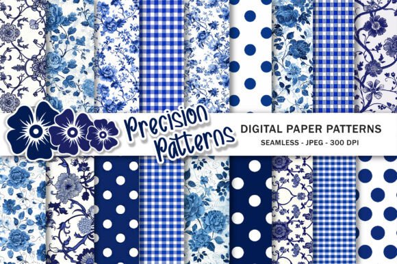 Download Blue Toile Digital Paper Pack, Vintage - Digital Collection