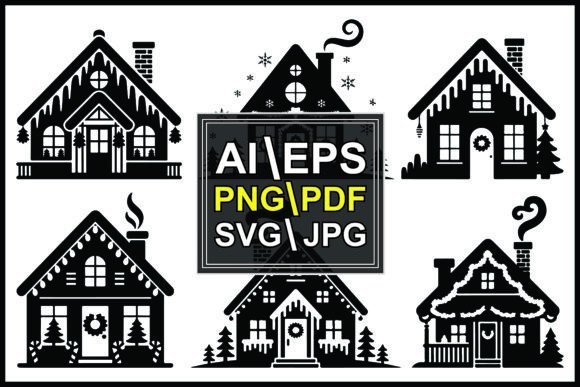 Download Silhouette Gingerbread Houses Holiday - Gingerbread house Collection