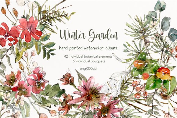 Download Winter Garden Watercolor Collection - Premium Resources