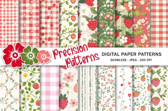 Download Strawberry Cottage Digital Paper - Digital Collection