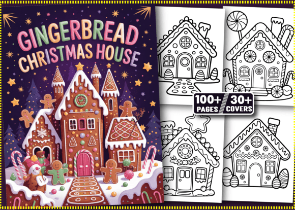 Download Adult- Gingerbread House Coloring Book - Gingerbread house Collection