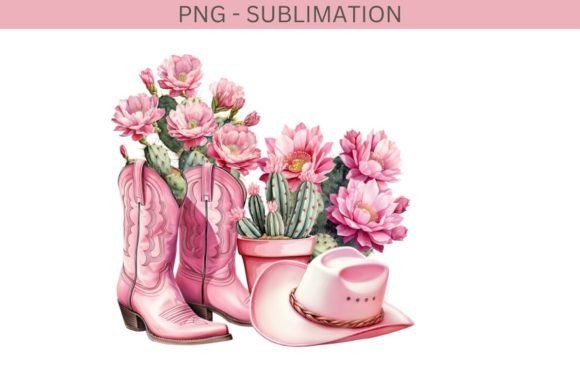 Download Cowgirl Boots PNG Digital Art, Cactus - Digital Collection