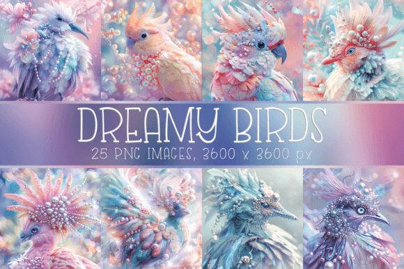 Download Dreamy Pastel Exotic Bird Digital Papers - Digital Collection
