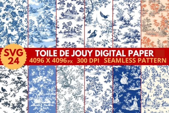 Download Toile De Jouy Digital Paper - Digital Collection